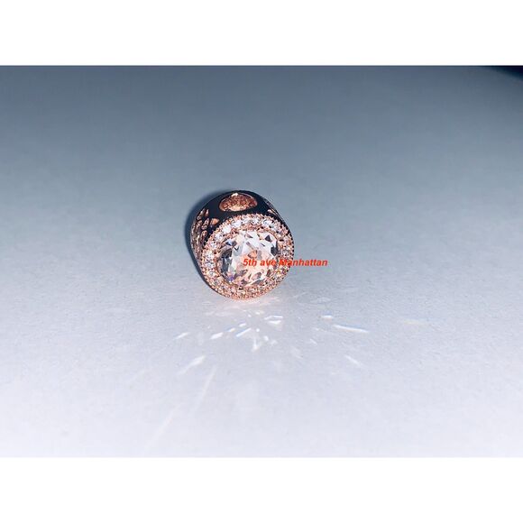 Pandora Radiant Rose Gold CLEAR stone Charm 791725NCC / Charm for bracelet - Picture 1 of 7